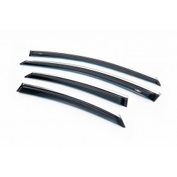 Ветровики с хром молдингом SD (4 шт, HIC) для Ford Mondeo 2008-2014 гг