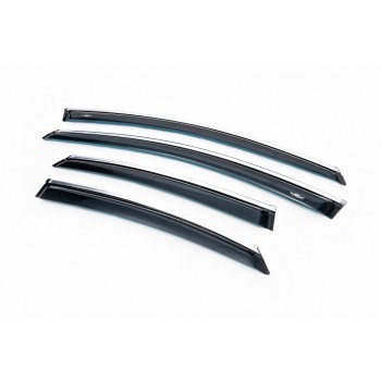 Ветровики с хром молдингом SD (4 шт, HIC) для Ford Mondeo 2008-2014 гг