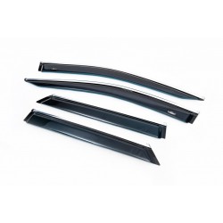 Ветровики с хром молдингом LONG (4 шт, HIC) для Lexus RX 2016-2022 гг