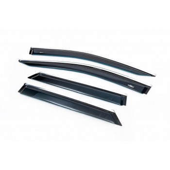 Ветровики с хром молдингом LONG (4 шт, HIC) для Lexus RX 2016-2022 гг