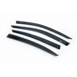 Ветровики с хром молдингом SD (4 шт, HIC) для Volkswagen Passat B8 2015-2023 гг