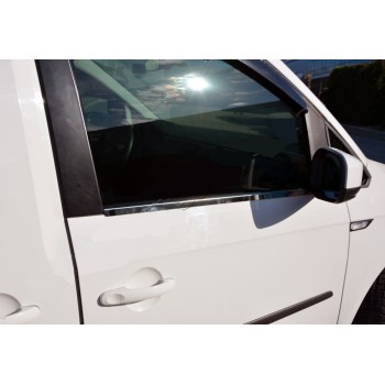 Окантовка окон (2 шт., нерж) Carmos - Турецкая сталь для Volkswagen Caddy 2015-2020 гг