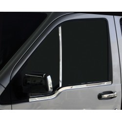 Накладка на окно-стойку (2 шт, нерж.) Carmos - Турецкая сталь для Ford Connect 2010-2013 гг
