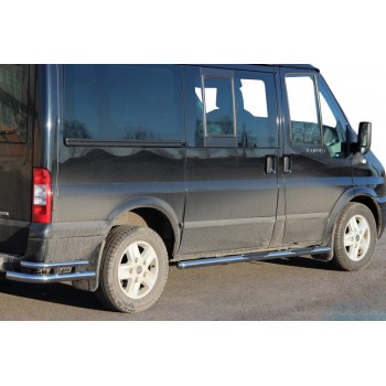 Боковые трубы BB002 (2 шт., нерж.) 70 мм, L3/L4 (длинная) для Ford Transit 2000-2014 гг