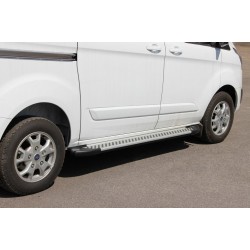 Боковые пороги Line (2 шт., алюминий) Длинная база для Ford Custom 2013-2022 гг