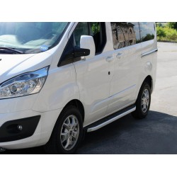 Бокові пороги Fullmond (2 шт., алюм.) Коротка база для Ford Custom 2013-2022 рр