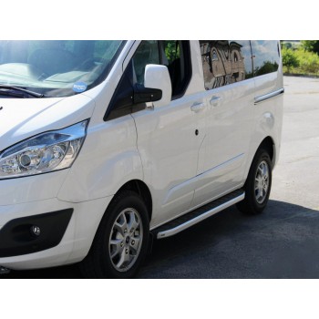 Бокові пороги Fullmond (2 шт., алюм.) Коротка база для Ford Custom 2013-2022 рр