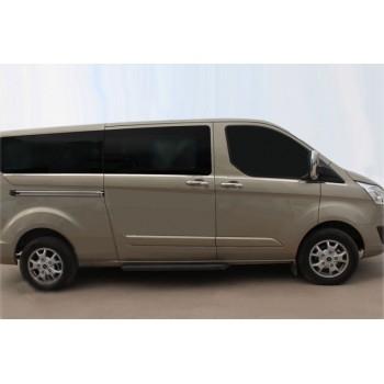 Нижние молдинги стекол (8 шт., нерж) Длинная база для Ford Custom 2013-2022 гг