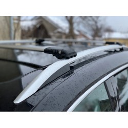 Поперечены на рейлинги под ключ (2 шт) до 110 см, Серый для Volkswagen Tiguan 2007-2016 гг