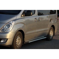 Бокові пороги Allmond Grey (2 шт., алюм.) для Hyundai H300, H1, Starex 2008-2020 рр