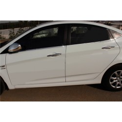 Нижние молдинги стекол (6 шт., нерж) OmsaLine - Итальянская нержавейка для Hyundai Accent 2011-2017 гг