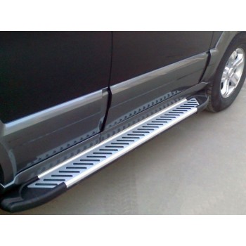 Боковые пороги Line (2 шт., алюминий) для Kia Sorento I BL 2002-2009 гг