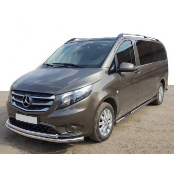 Передній захист ST014 (нерж.) 60/42 для Mercedes Vito / V-class W447 2014- рр