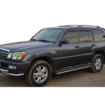 Защита боковых порогов (2 шт, нерж.) для Lexus LX470