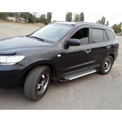 Бокові пороги Line (2 шт., алюміній) для Hyundai Santa Fe 2 2006-2012 рр