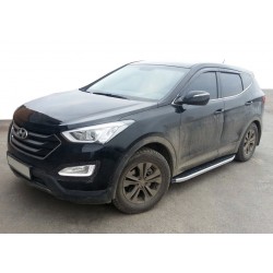 Бокові пороги Fullmond (2 шт., алюм.) для Hyundai Santa Fe 3 2012-2018 рр