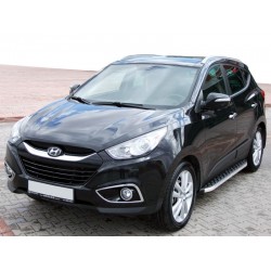 Боковые пороги BlackLine (2 шт, алюминий) для Hyundai IX-35 2010-2015 гг