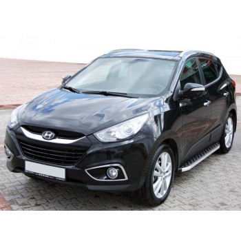 Боковые пороги BlackLine (2 шт, алюминий) для Hyundai IX-35 2010-2015 гг