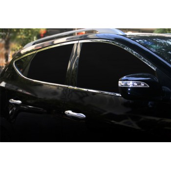 Полная окантовка стекол (10 шт, нерж.) для Hyundai IX-35 2010-2015 гг
