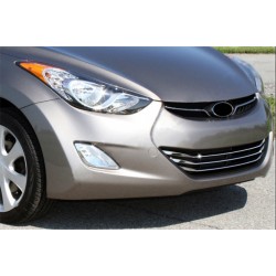 Накладки на решітку (3 шт, нерж.) для Hyundai Elantra (MD/UD) 2011-2015 рр
