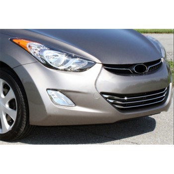 Накладки на решетку (3 шт, нерж.) для Hyundai Elantra (MD/UD) 2011-2015 гг