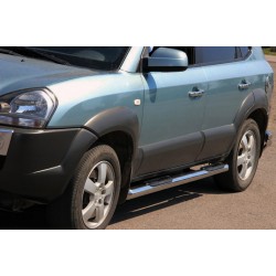 Боковые трубы BB002 (2 шт., нерж.) для Hyundai Tucson JM 2004- гг