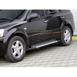 Бокові пороги Allmond Grey (2 шт., алюм.) для Kia Sorento I BL 2002-2009 рр