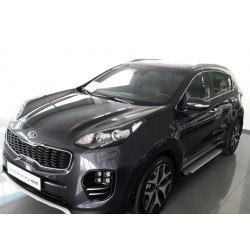 Бокові пороги Allmond Grey (2 шт., алюміній) для Kia Sportage 2015-2021 рр