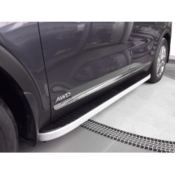 Боковые пороги Tayga Grey (2 шт., алюминий) 2013-2016 для Kia Sorento II XM