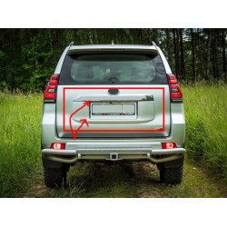 Хром планка над номером (дизайн 2018) Пластикова накладка (ванна) для Toyota Land Cruiser Prado 150