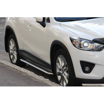 Бокові пороги KB001 (нерж) 60 мм для Mazda CX-3 2015- рр