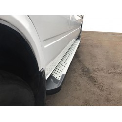Бокові пороги Allmond Grey (2 шт., алюм) Довга база для Volkswagen LT 1995-2006 рр