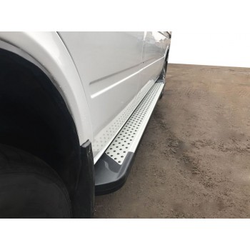 Бокові пороги Allmond Grey (2 шт., алюм.) Довга база для Mercedes Sprinter W901/902/903/904/905 1995-2006 рр