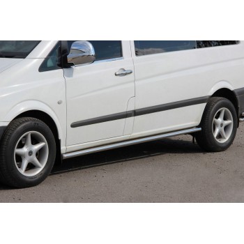 Боковые трубы BB001 (2 шт., нерж.) d60, Короткая/Средняя базы для Mercedes Vito W639 2004-2014 гг Боковые трубы BB001 (2 шт., нерж.) d60, Короткая/Средняя базы для Mercedes Vito W639 2004-2014 гг