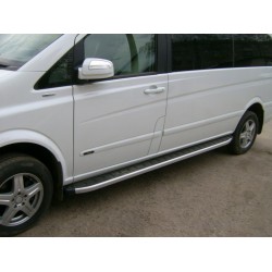 Боковые пороги Альянс (2 шт, алюм) Длинная база для Mercedes Viano 2004-2014 гг