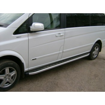 Боковые пороги Альянс (2 шт, алюм) Длинная база для Mercedes Viano 2004-2014 гг