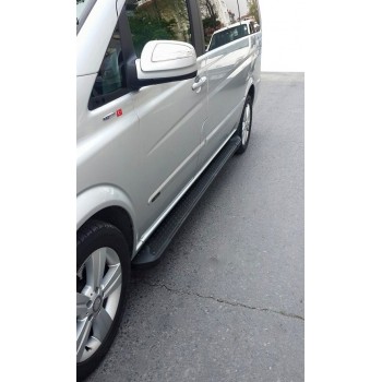 Бокові пороги X5-тип Black (2 шт, алюм) Довга база для Mercedes Viano 2004-2014 рр