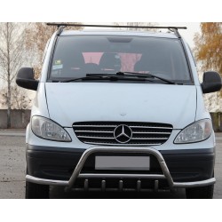 Кенгурятник WT003 з вусами (нерж.) для Mercedes Vito W639 2004-2014 рр