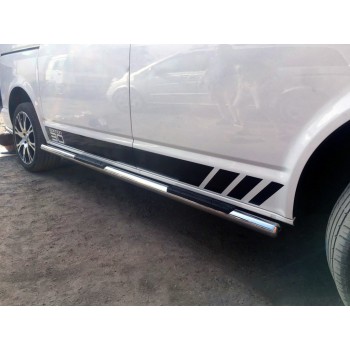 Боковые трубы (2 шт, нерж) 60мм, Короткая база для Volkswagen T5 Multivan 2003-2010 гг