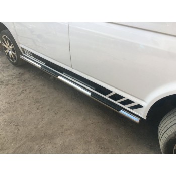Боковые трубы (2 шт, нерж) 60мм, Короткая база для Volkswagen T6