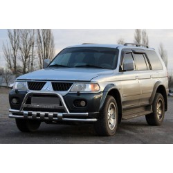 Передняя защита ST015-2025WT (нерж) для Mitsubishi Pajero Sport 1996-2007 гг