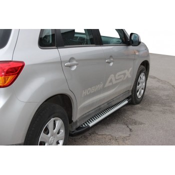 Боковые пороги Line (2 шт., алюминий) для Mitsubishi Eclipse Cross