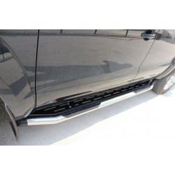 Бокові пороги Amazon Inox (2 шт., нерж) 76 мм для Nissan Navara/NP300 2016- рр