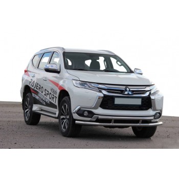 Передняя защита ST016 (нерж) для Mitsubishi Pajero Sport 2015- гг