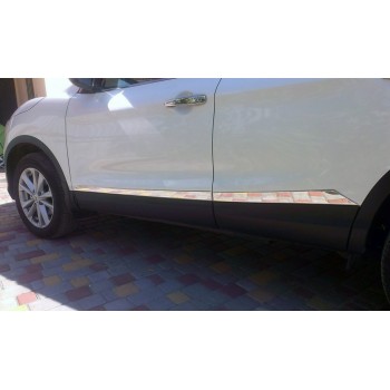 Молдинг дверной OmsaLine (4 шт, нерж.) Хром для Nissan Qashqai 2014-2021 гг
