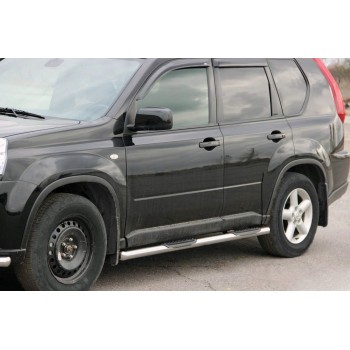 Боковые трубы BB002 (2 шт, нерж) для Nissan X-trail T31 2007-2014 гг