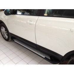 Бокові пороги Allmond Grey (2 шт, алюм) довга база для Nissan Qashqai 2010-2014рр