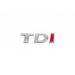 Напис Tdi (косою шрифт) TD - хром, I - червона для Volkswagen Passat B7 2012-2015рр