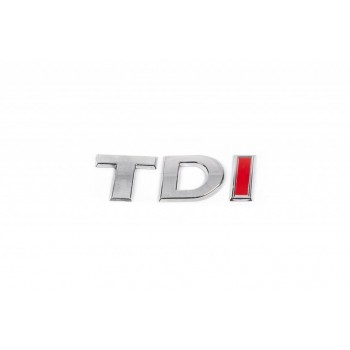 Напис Tdi (косою шрифт) TD - хром, I - червона для Volkswagen Passat B7 2012-2015рр
