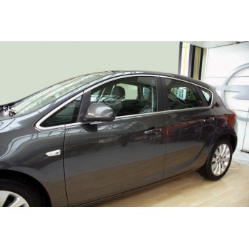 Полная окантовка стекол (HB, 12 шт, нерж) для Opel Astra J 2009-2015 гг